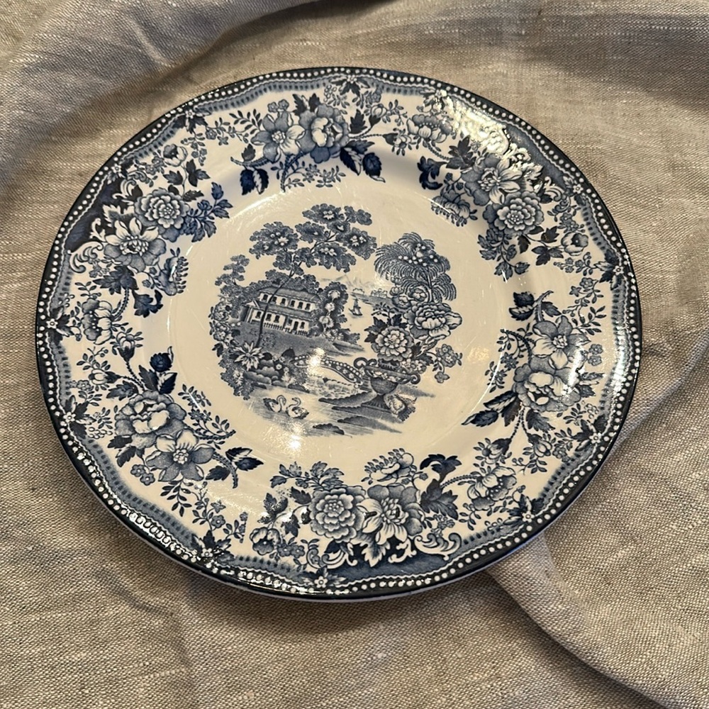Vintage Alfred Meakin Tonquin blue dinner plate 10”